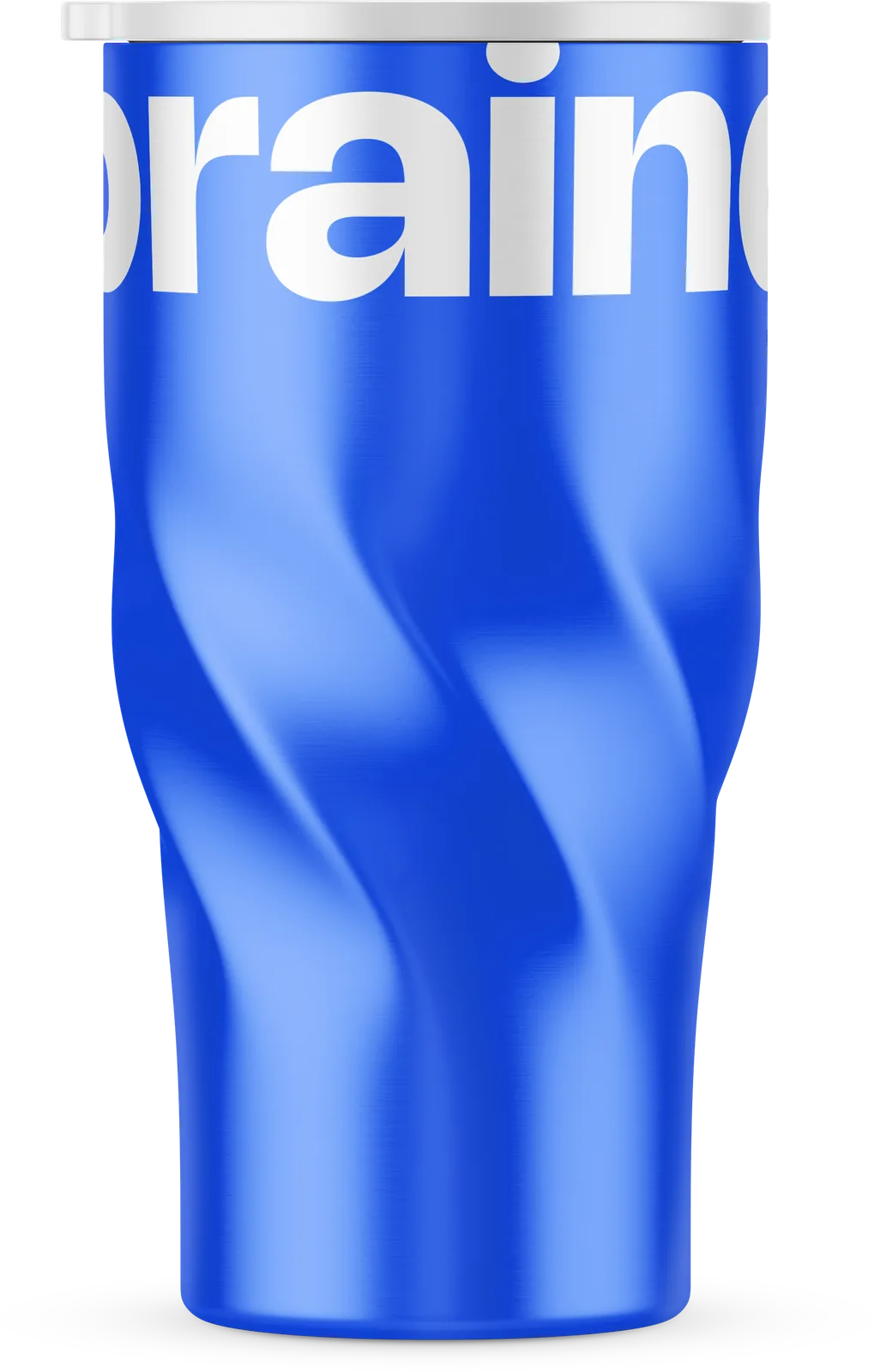 Braind Blue thermo cup with the braind wordmark